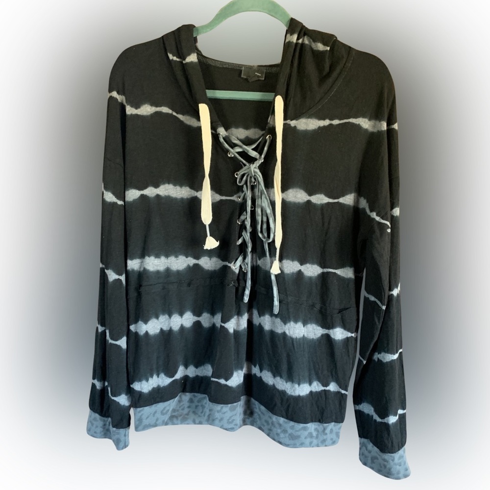 NWT POL Black Hooded Long Sleeve S